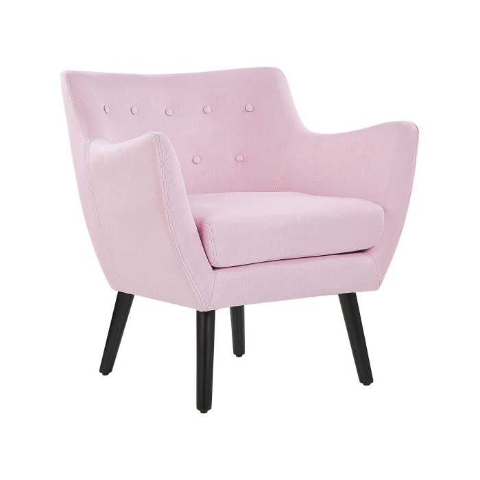 Fabric Armchair Pink with Black DRAMMEN