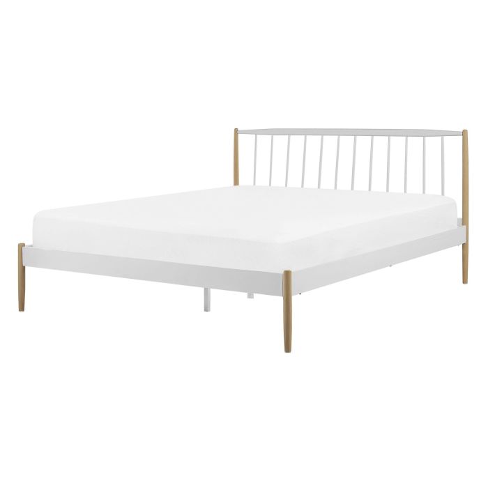 Metal EU Double Size Bed White MAURS
