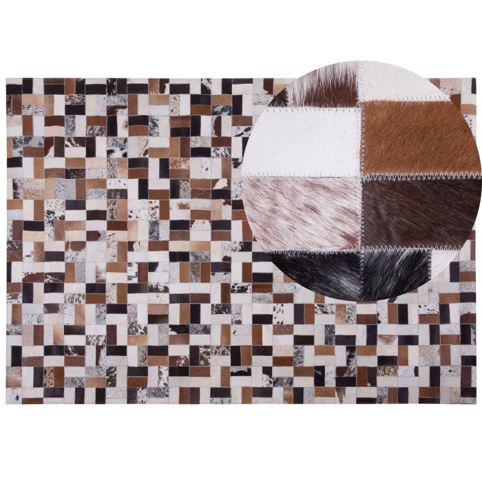 Cowhide Area Rug 160x230cm Brown and Beige