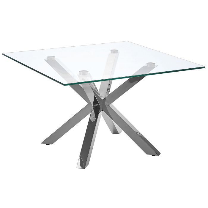 Glass Top Coffee Table Silver STARLIGHT