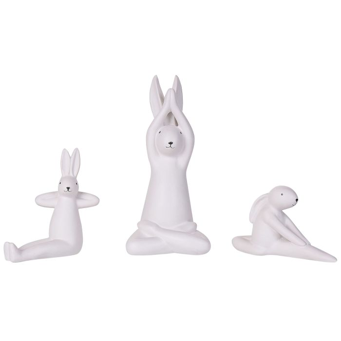 Set of 3 Figurines Bunny White BREST