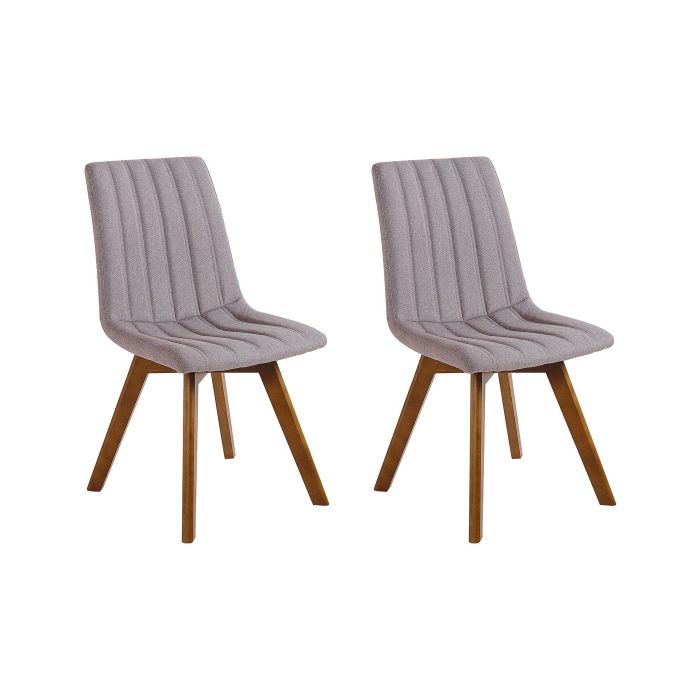 Set of 2 Fabric Dining Chairs Taupe CALGARY