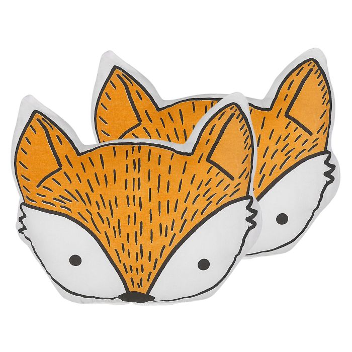 Set of 2 Cotton Kids Cushions Fox 50x40cm Orange