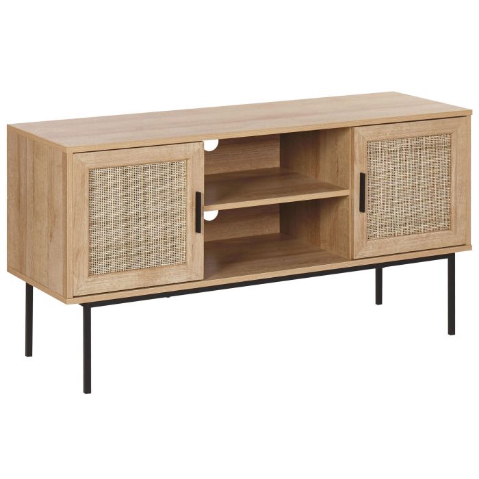 Rattan Door TV Stand Light Wood PASCO
