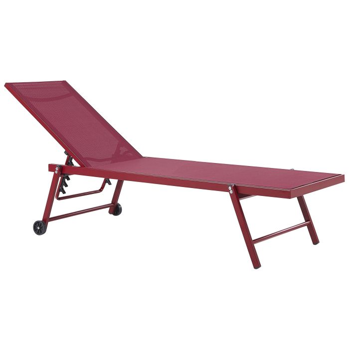 Aluminium Reclining Sun Lounger Burgundy PORTOFINO
