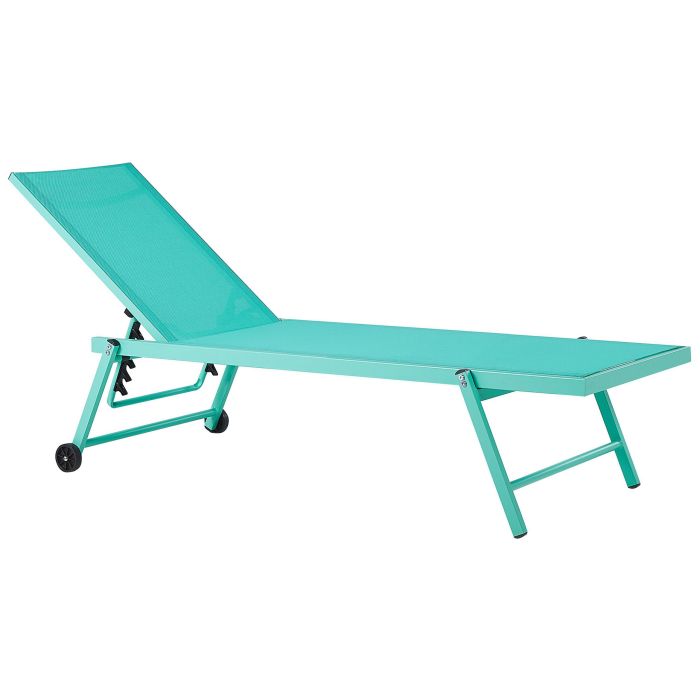 Aluminium Reclining Sun Lounger Turquois PORTOFINO
