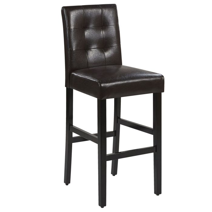 Faux Leather Bar Chair Brown MADISON