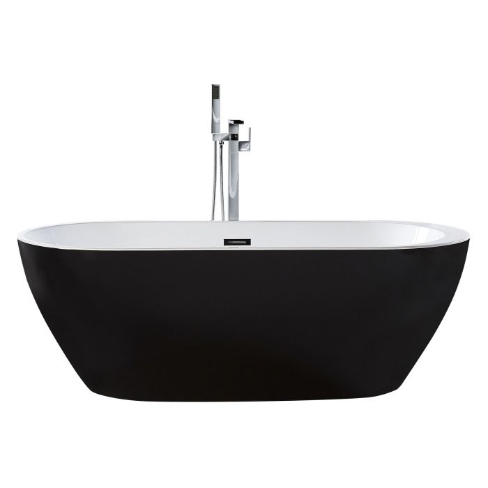 Freestanding Bath 1500 x 750 mm Black NEVIS