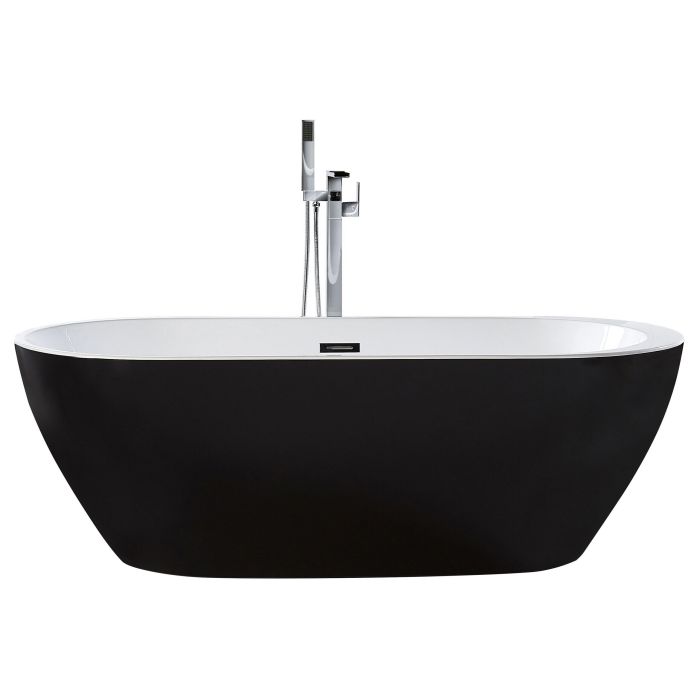 Freestanding Bath 1600 x 750 mm Black NEVIS