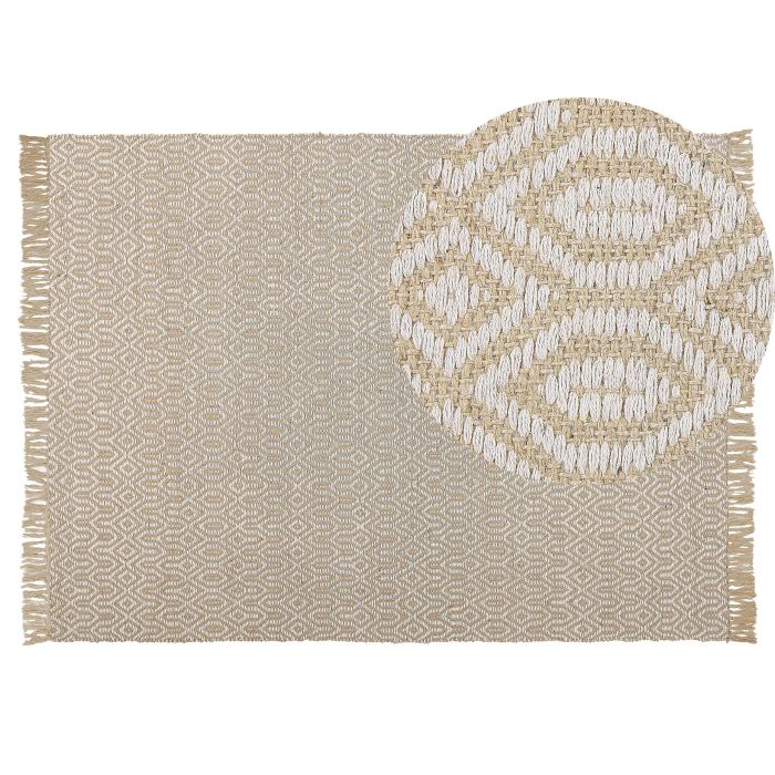 Jute Area Rug 140x200cm Beige