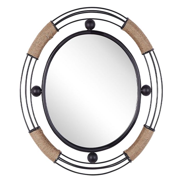 Metal Wall Mirror 55x50cm Black