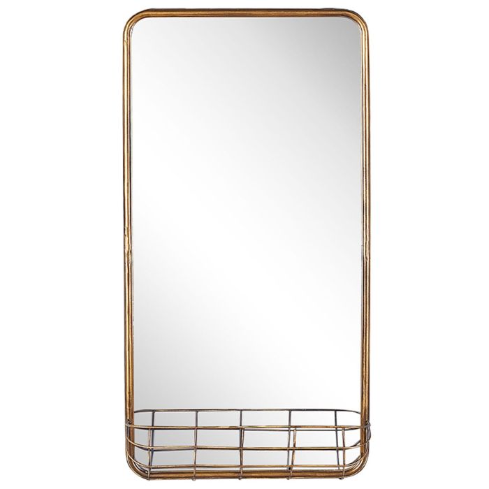 Metal Wall Mirror 80x40cm Gold