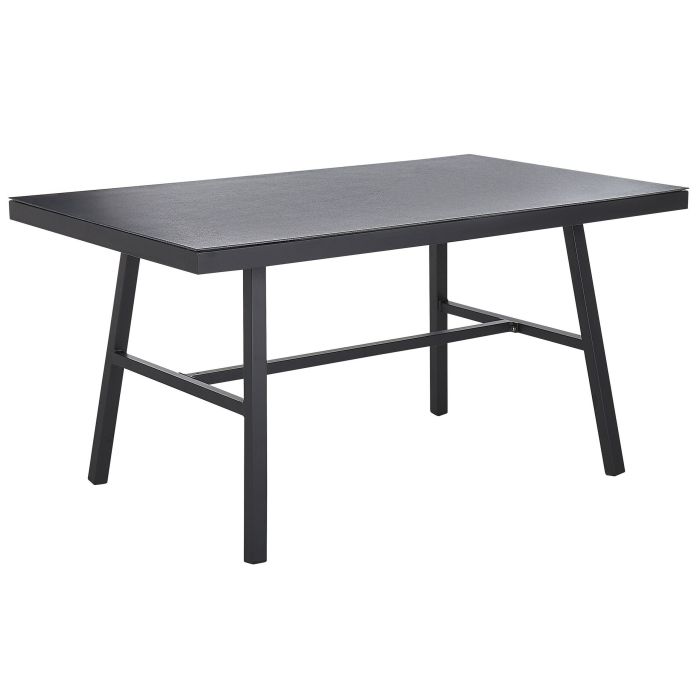 Metal Garden Dining Table 150 x 90 cm Black CANETTO