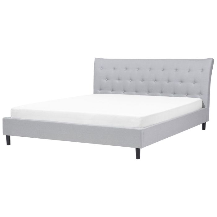 Fabric EU Super King Bed Grey SAVERNE