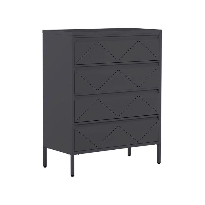 4 Drawer Metal Chest Black MATANA