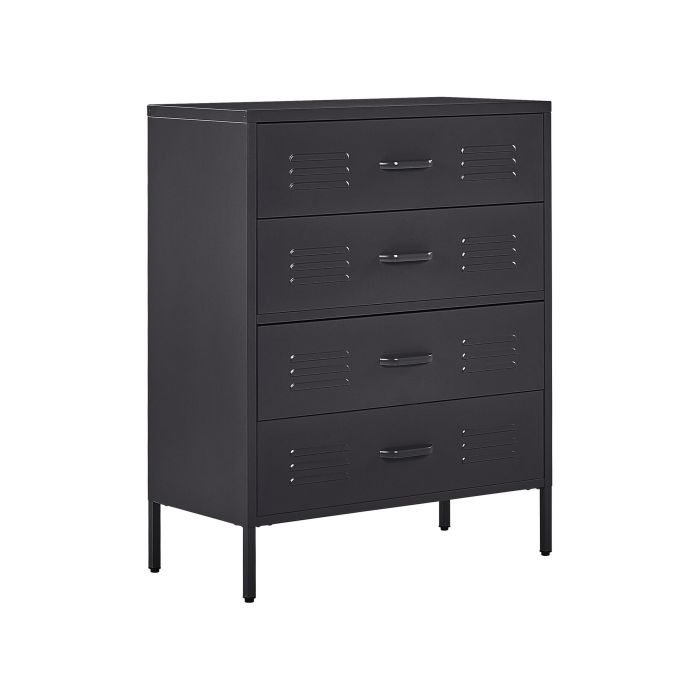 4 Drawer Metal Chest Black ENAGO