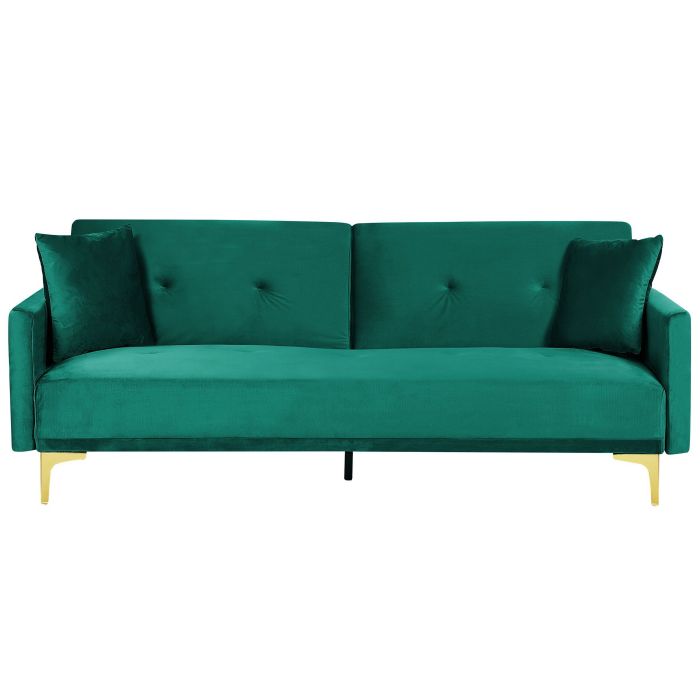 Velvet Sofa Bed Green LUCAN