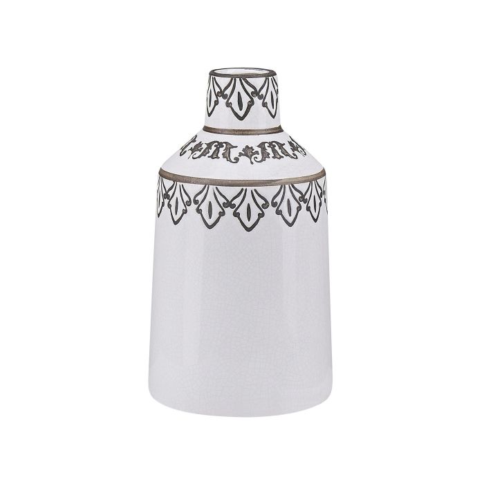 Stoneware Flower Vase 25 White Black