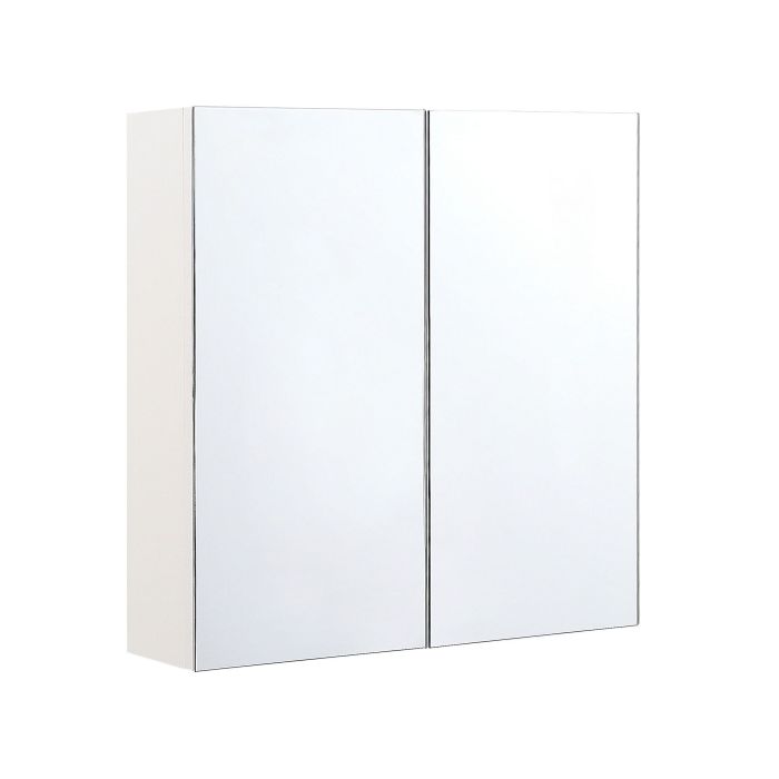 Bathroom Wall Mounted Mirror Cabinet 60 x 60 cm White NAVARRA