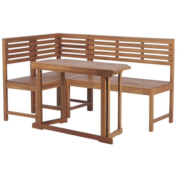 Acacia Wood Balcony Corner Bench Set TREIA