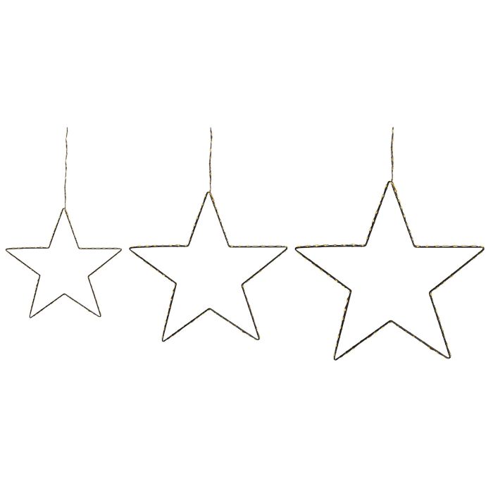 Set of 3 LED Hanging Decor Pieces Star Silver KUNNARI