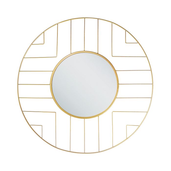 Round Metal Wall Mirror 60cm Gold
