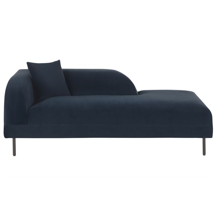 Left Hand Velvet Chaise Lounge Dark Blue LE CRAU