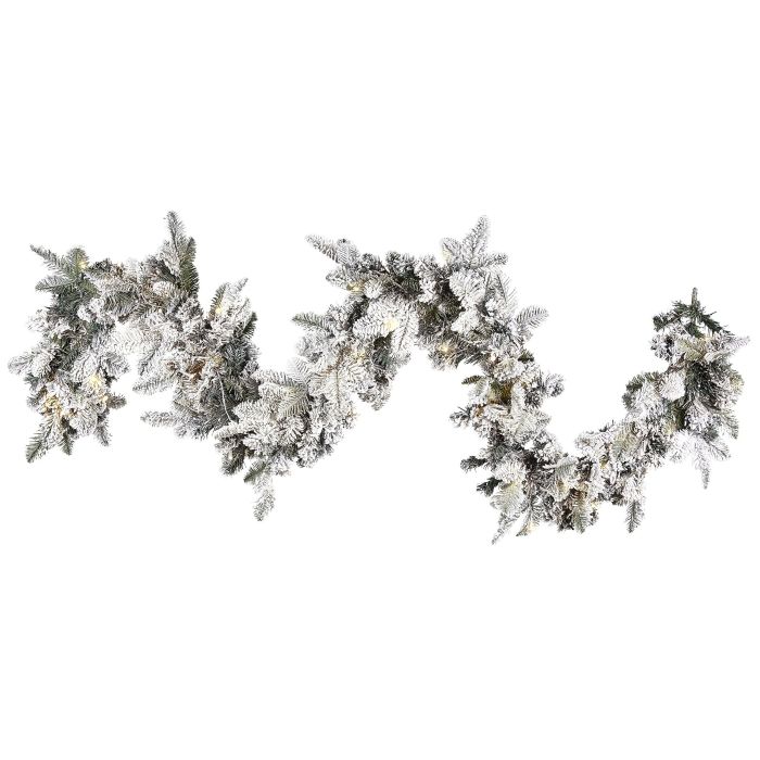 Pre-Lit Snowy Christmas Garland 270cm White