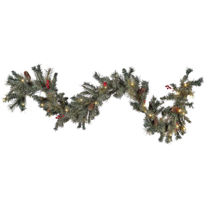 Pre-Lit Christmas Garland 180cm Green