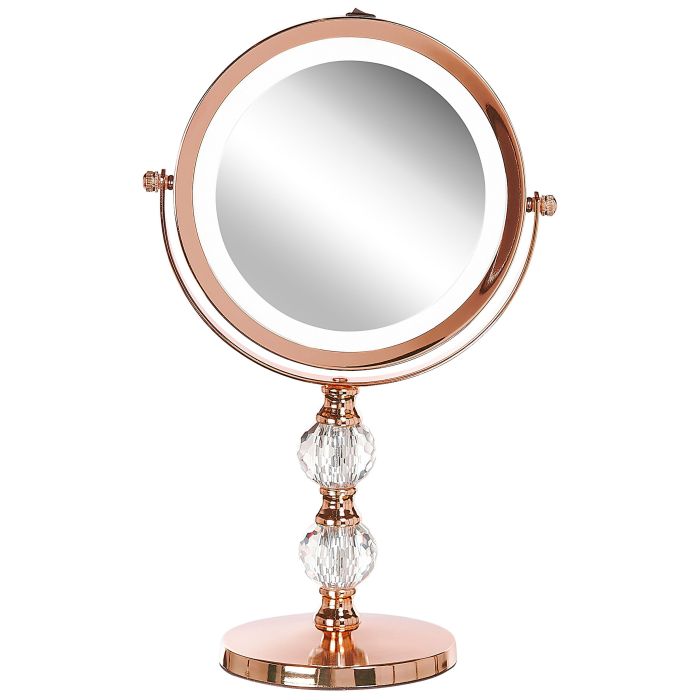 Lighted Makeup Mirror 18cm Rose Gold