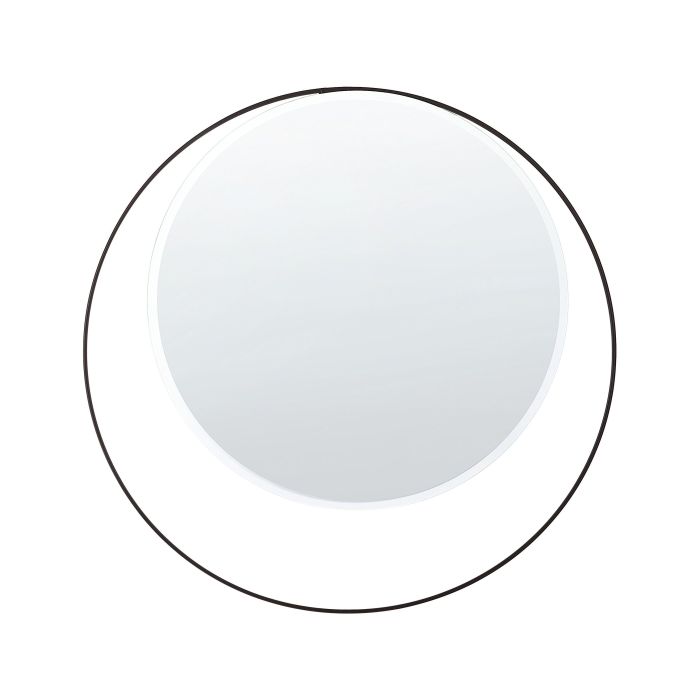 Round Metal Wall Mirror 50cm Black