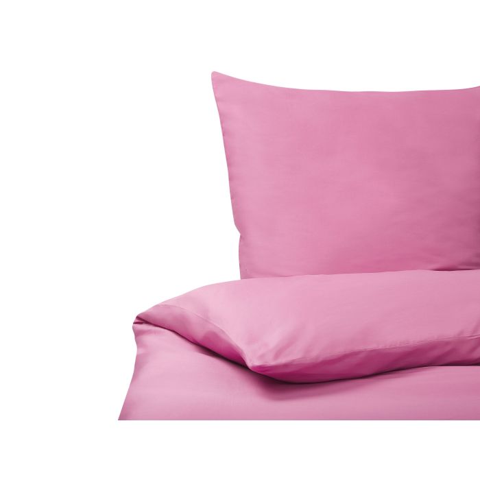 Cotton Sateen Duvet Cover Set 155 x 220 cm Pink HARMONRIDGE
