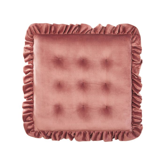 Square Velvet Seat Cushion 40x40cm Pink