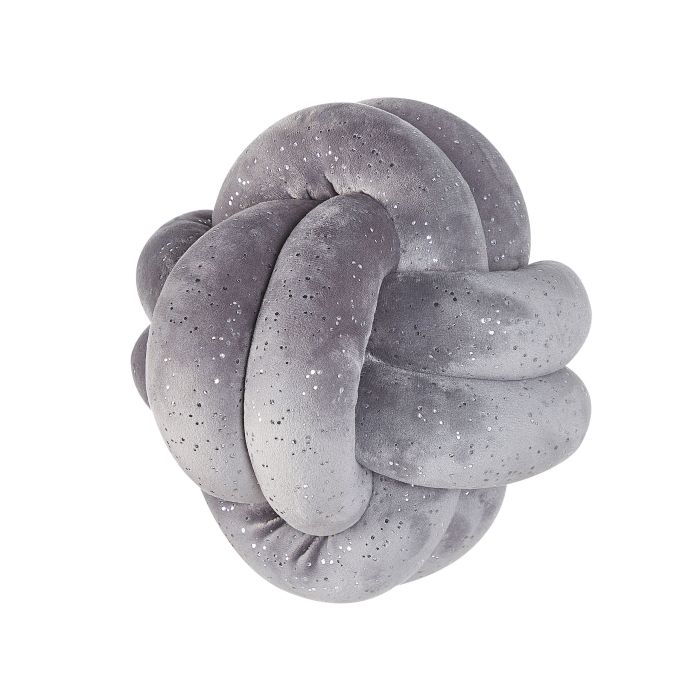 Knot Cushion with Glitter 20x20cm Grey