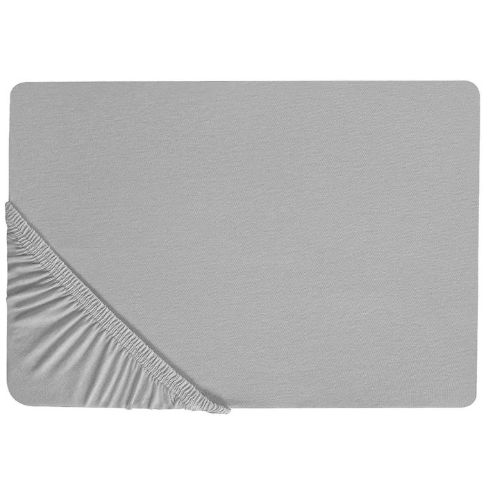 Cotton Fitted Sheet 140 x 200 cm Grey HOFUF