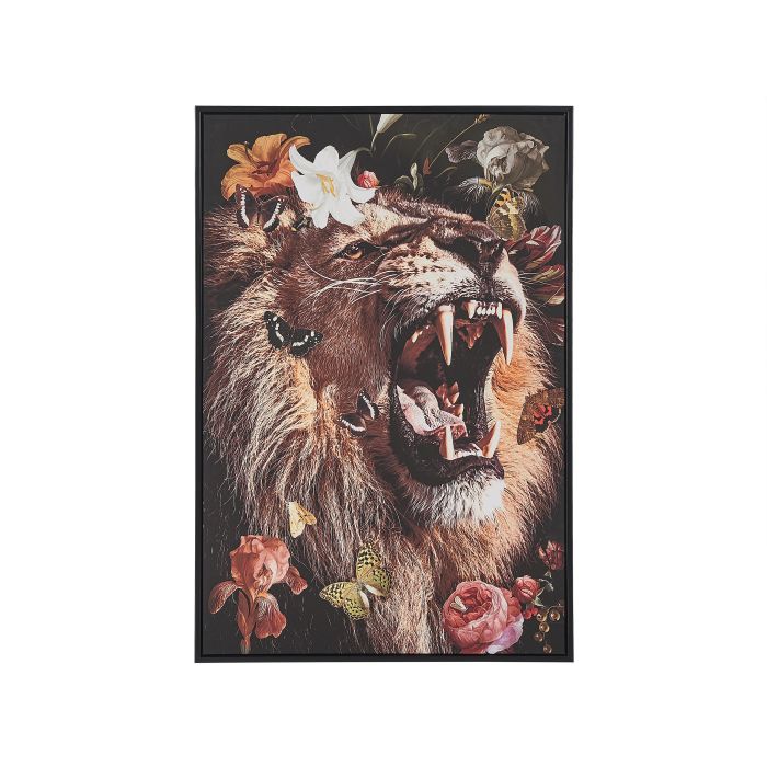 Lion Framed Canvas Wall Art 63 x 93 cm Multicolour MARRADI