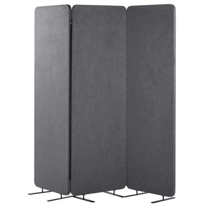 3 Panel Room Divider 184 x 184 cm Grey STANDI