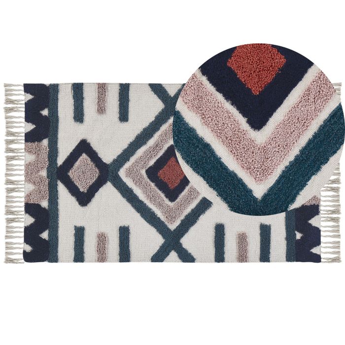 Rectangular Cotton Area Rug 80x150cm Multicolour