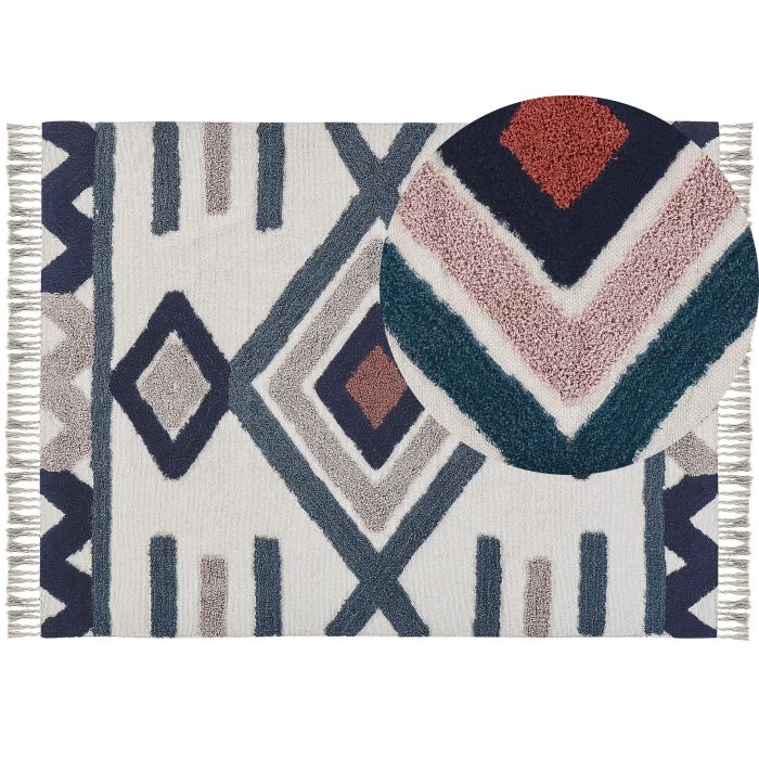 Rectangular Cotton Area Rug 160x230cm Multicolour