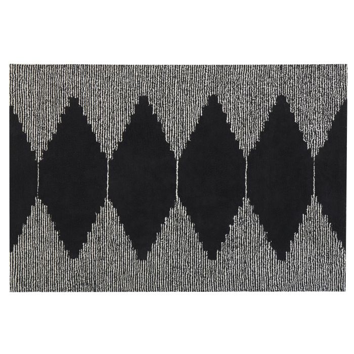 Cotton Area Rug 140x200cm Black and White