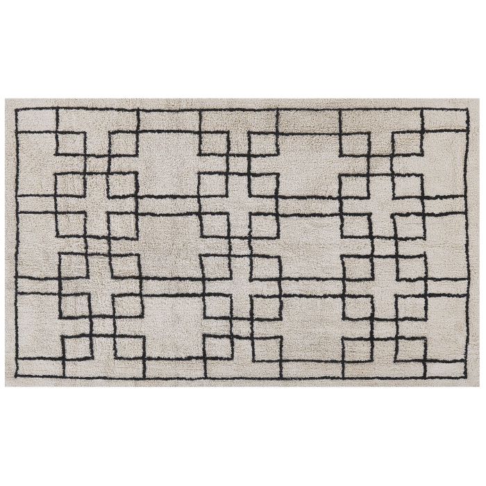 Cotton Area Rug 140x200cm Beige