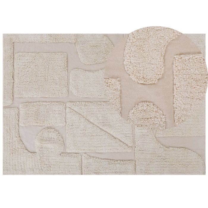 Cotton Area Rug 160x230cm Beige