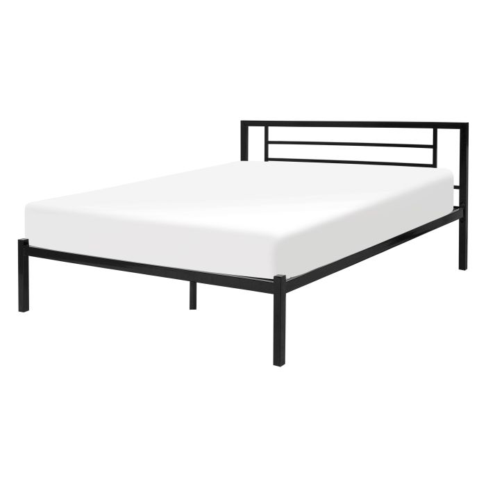 Metal EU Double Size Bed Black CUSSET
