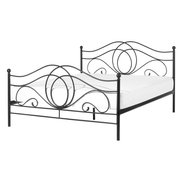 Metal EU Double Size Bed Black LYRA