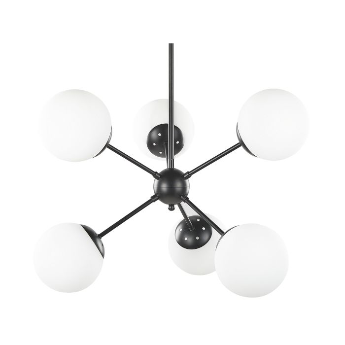 6 Light Metal Pendant Lamp Black ADAWRO
