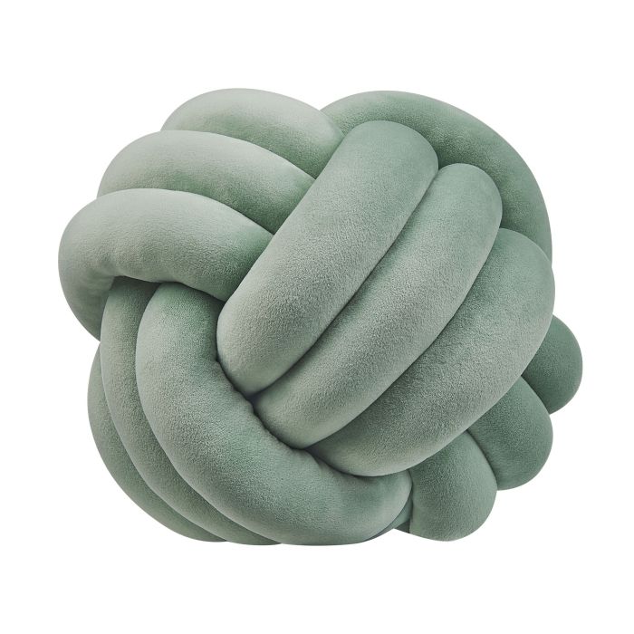 Velvet Knot Cushion 30x30cm Green