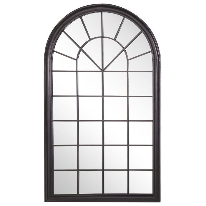 Metal Window Wall Mirror 77x130cm Black