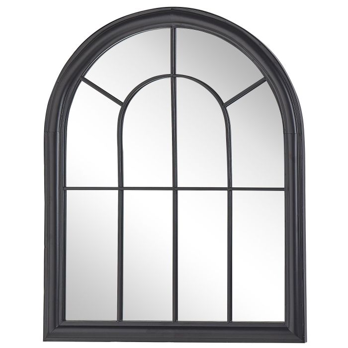 Metal Window Wall Mirror 69x89cm Black