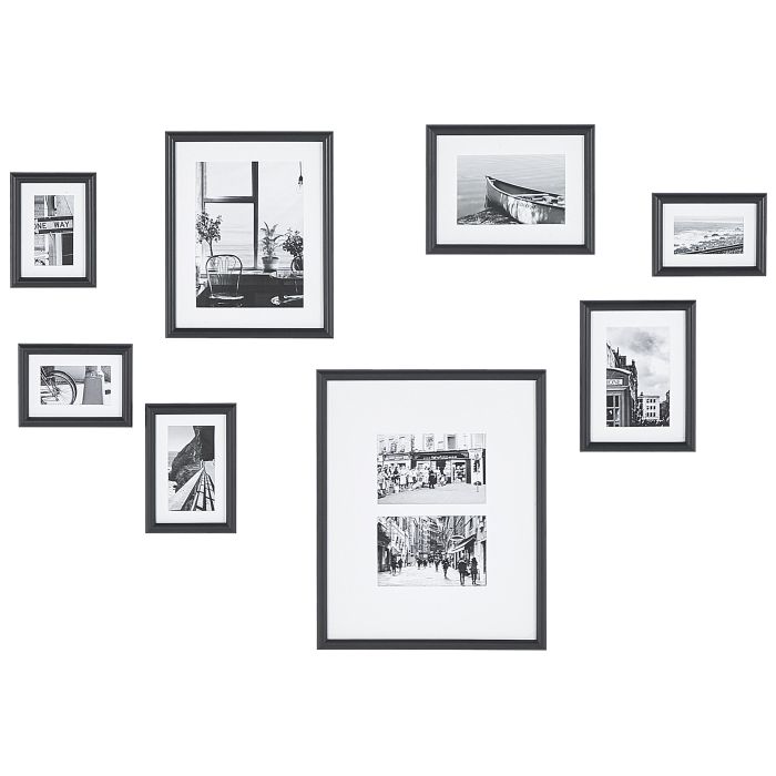Wall Gallery of Landscapes 8 Frames Black GARANGO