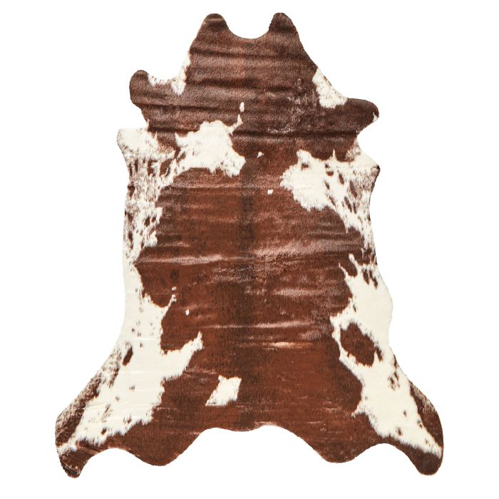 Faux Cowhide Area Rug 130x170cm Brown and White